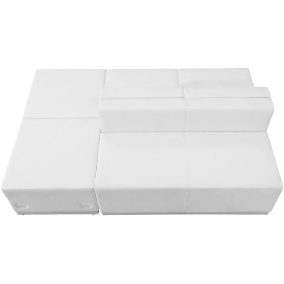 Flash Furniture HERCULES Alon Series Melrose White LeatherSoft Reception Configuration, 4 Pieces