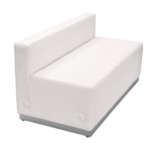 Flash Furniture Leather Loveseat,White ZB-803-LS-WH-GG