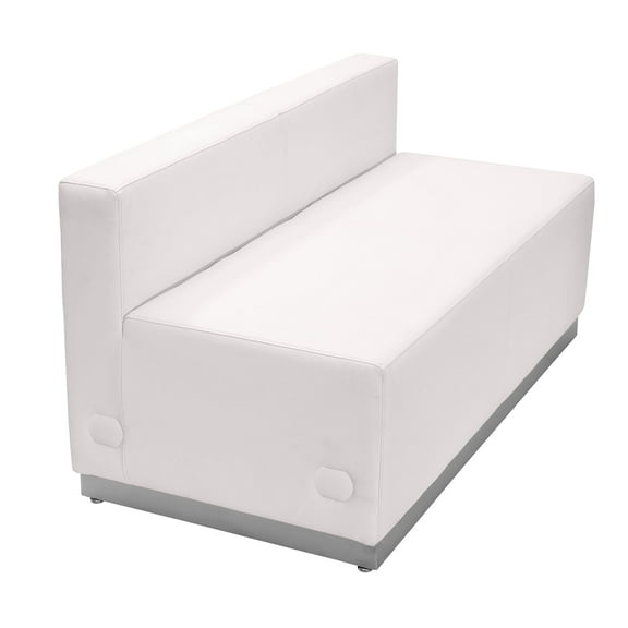 Flash Furniture Leather Loveseat,White ZB-803-LS-WH-GG