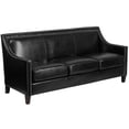thumbnail image 1 of Flash Furniture HERCULES Compass Series Transitional Black Leather Sofa with Walnut Legs, 1 of 2