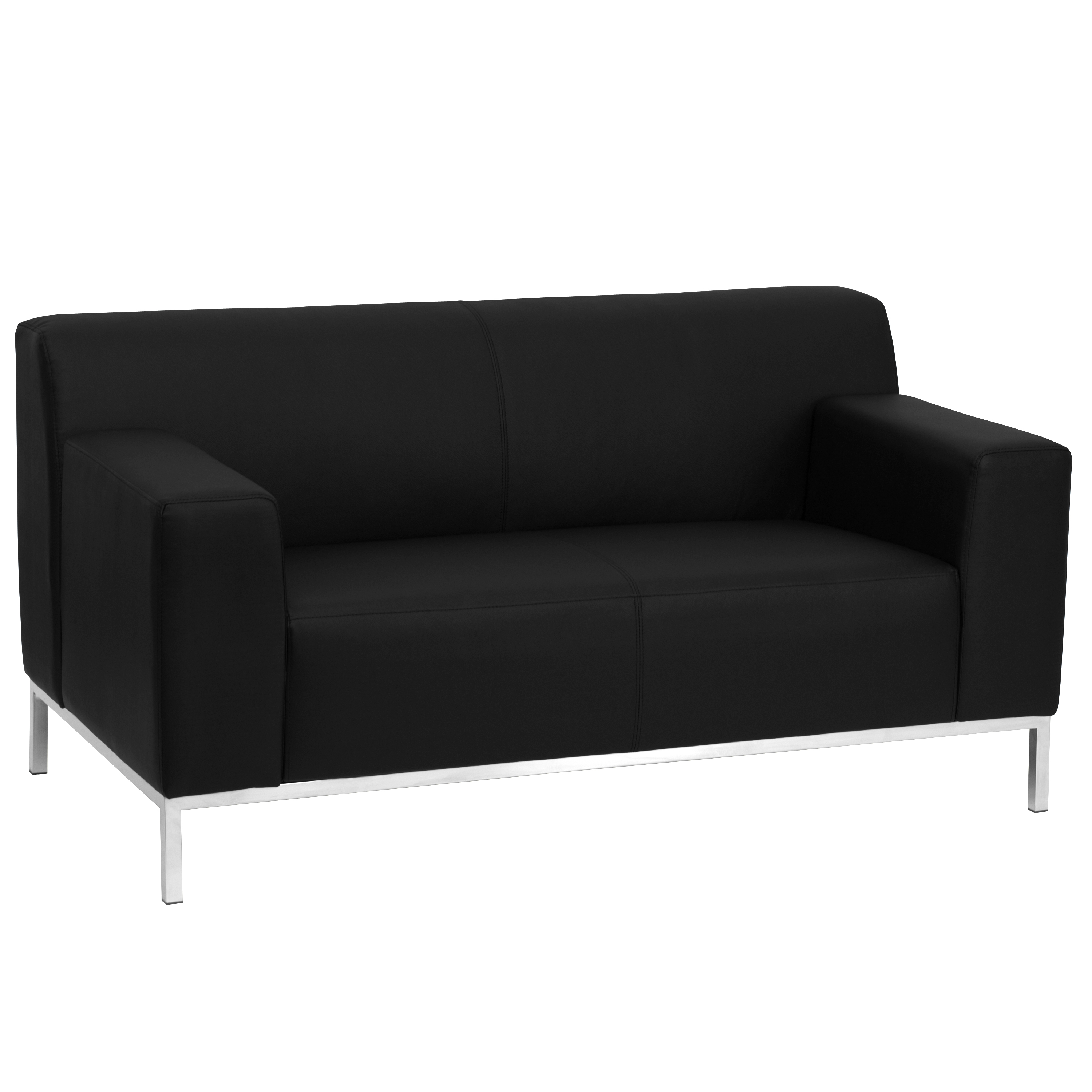 Flash Furniture HERCULES Definity Series Contemporary Black LeatherSoft Loveseat - image 1 of 5