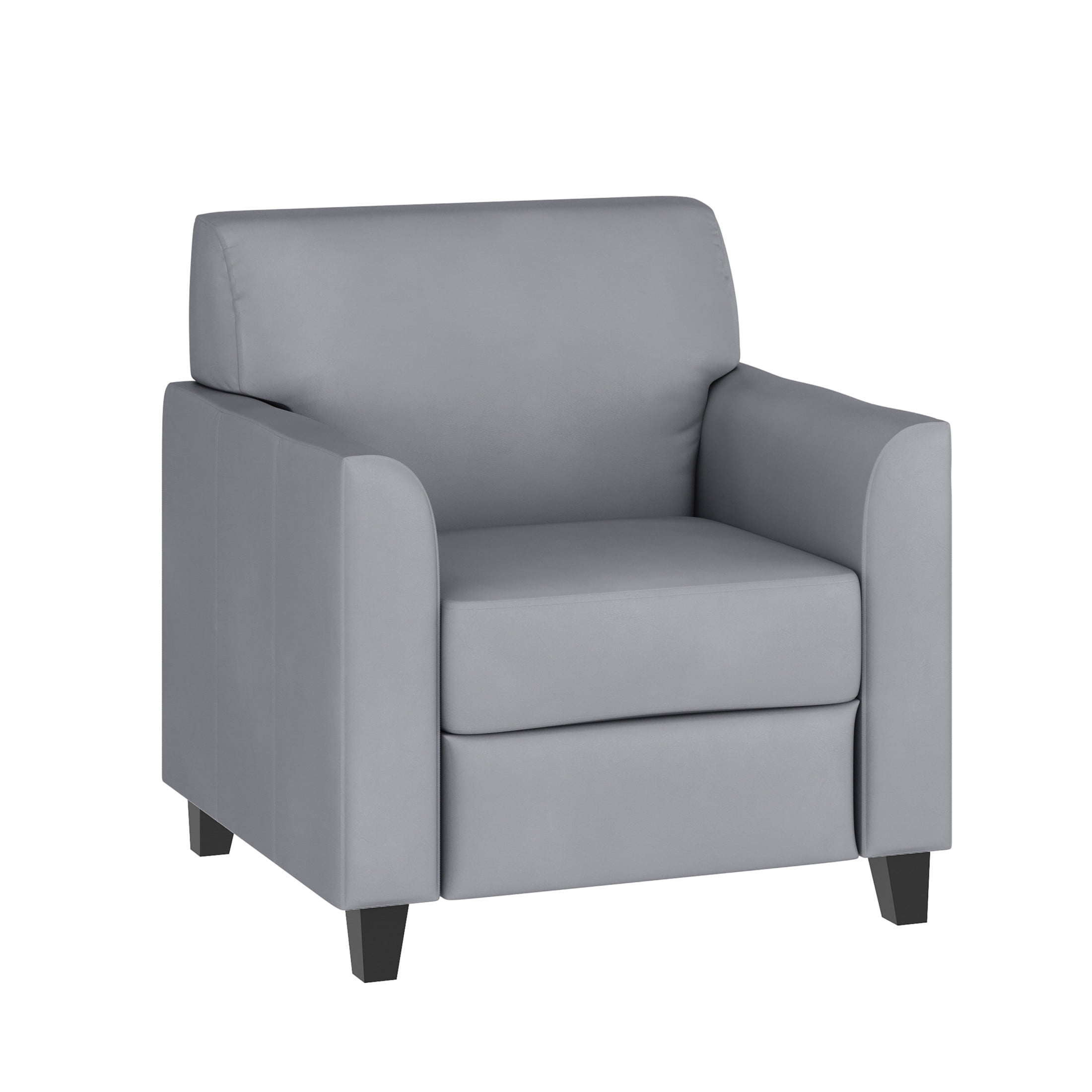 Diplomat Gray LeatherSoft Chair with Hardwood Frame