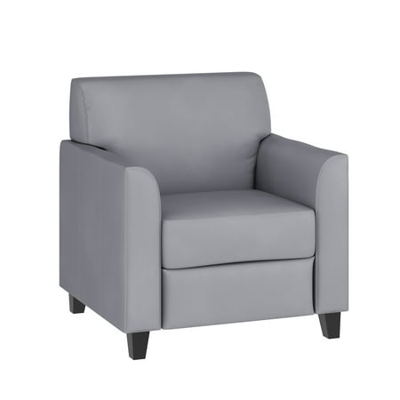 Flash Furniture - Hercules Diplomat Series LeatherSoft Chair with Clean Line Stitched Frame - Gray