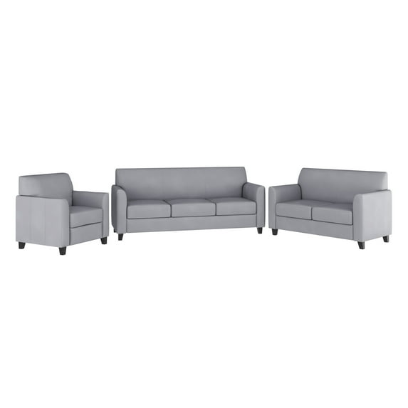 Flash Furniture HERCULES Diplomat Series Reception Set in Gray LeatherSoft