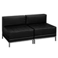 thumbnail image 1 of Flash Furniture HERCULES Imagination Series Black LeatherSoft Lounge Set with Ganging Clips, 2 Pieces, 1 of 3