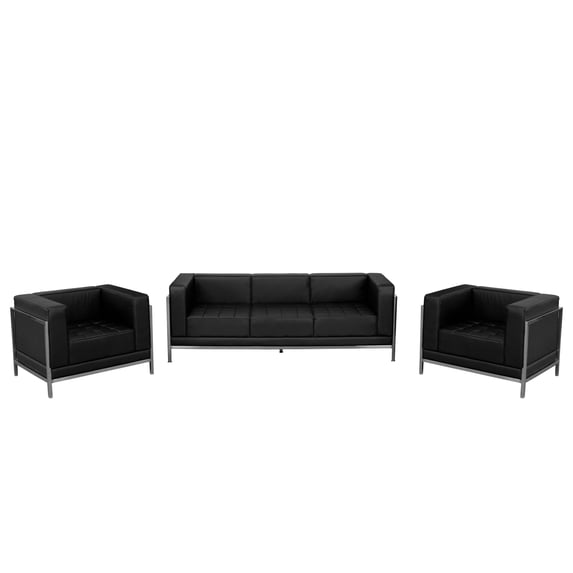Flash Furniture HERCULES Imagination Series Leather Chair and Sofa Set - Black