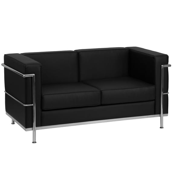 Flash Furniture HERCULES Regal Series Contemporary Black LeatherSoft Loveseat with Encasing Frame