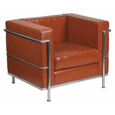 Flash Furniture HERCULES Regal Series Contemporary Cognac LeatherSoft Chair with Encasing Frame