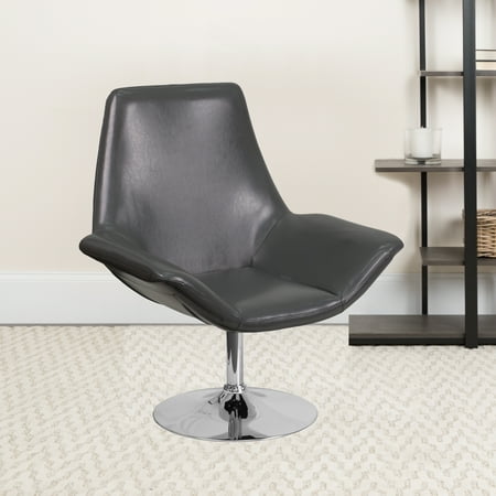 Flash Furniture - Hercules Sabrina Series LeatherSoft Side Reception Chair with Open Protruding Arms - Gray