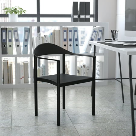 Cafe Chair, Stackable, Plastic, Black RUT-418-BK-GG