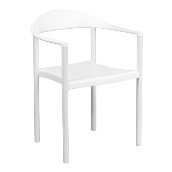 Flash Furniture HERCULES Series 1000 lb. Capacity White Plastic Cafe Stack Chair