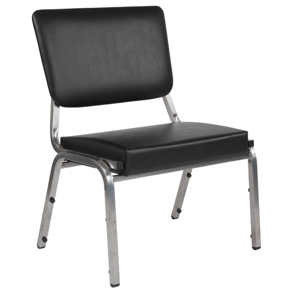 Flash Furniture HERCULES Series 1000 lb. Rated Black Antimicrobial Vinyl Bariatric Medical Reception Chair with 3/4 Panel Back