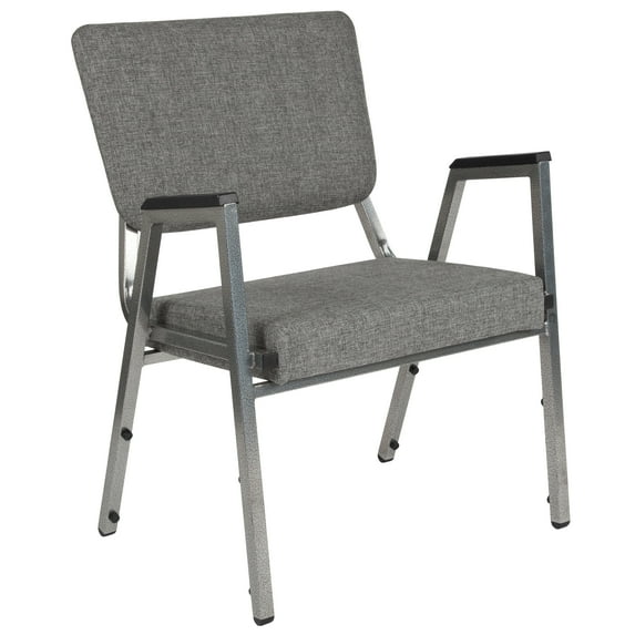 Flash Furniture HERCULES Series 1000 lb. Rated Gray Antimicrobial Fabric Bariatric Medical Reception Arm Chair with 3/4 Panel Back