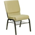 thumbnail image 1 of Flash Furniture HERCULES Series 18.5''W Church Chair in Beige Patterned Fabric with Book Rack - Gold Vein Frame, 1 of 7