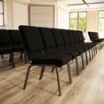 thumbnail image 1 of Flash Furniture 18.5''W Church Chair in Black Dot Patterned Fabric with Book Rack - Gold Vein Frame, 1 of 13