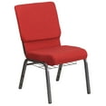 thumbnail image 1 of Flash Furniture HERCULES Series 18.5''W Church Chair in Red Fabric with Cup Book Rack - Silver Vein Frame, 1 of 8