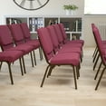thumbnail image 1 of Flash Furniture HERCULES Series 18.5''W Stacking Church Chair in Burgundy Patterned Fabric - Gold Vein Frame, 1 of 12