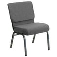 thumbnail image 1 of Flash Furniture HERCULES Series 21''W Stacking Church Chair in Gray Fabric - Silver Vein Frame, 1 of 13