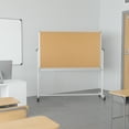 thumbnail image 1 of Flash Furniture HERCULES Series 45.25"W x 54.75"H Reversible Mobile Cork Bulletin Board and White Board with Pen Tray, 1 of 17