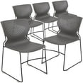thumbnail image 1 of Flash Furniture HERCULES Series 5 Pack 661 lb. Capacity Gray Full Back Stack Chair with Black Powder Coated Frame, 1 of 9