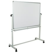 Flash Furniture HERCULES Series 53"W x 62.5"H Double-Sided Mobile White Board with Pen Tray