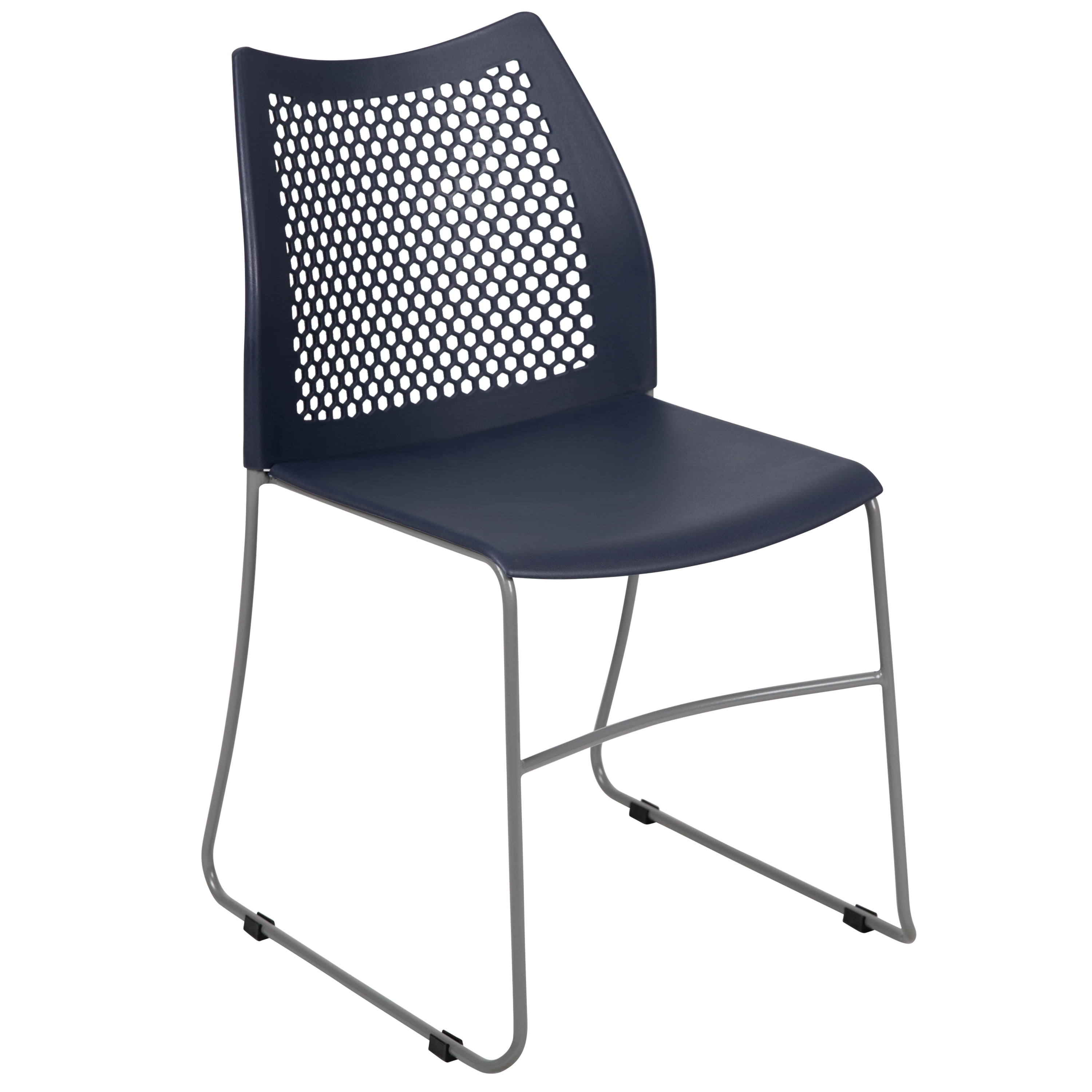 Hercules 661 lb. Modern Gray Stack Chair with Air-Vent Back