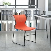 Flash Furniture HERCULES Series 661 lb. Capacity Orange Full Back Stack Chair with Gray Powder Coated Frame