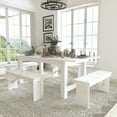 thumbnail image 1 of Flash Furniture HERCULES Series 7' x 40" Antique Rustic White Folding Farm Table and Four Bench Set, 1 of 16