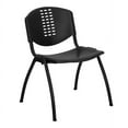 thumbnail image 1 of Flash Furniture HERCULES Series 880 lb. Capacity Black Plastic Stack Chair with Oval Cutout Back and Black Frame, 1 of 12