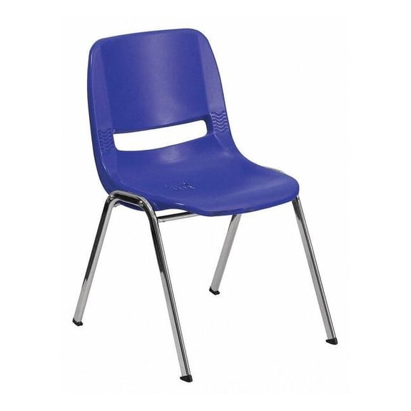Flash Furniture HERCULES Series 880 lb. Capacity Navy Ergonomic Shell Stack Chair with Chrome Frame and 18'' Seat Height