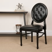 Flash Furniture HERCULES Series 900 lb. Capacity King Louis Chair with Tufted Back, Black Vinyl Seat and Black Frame