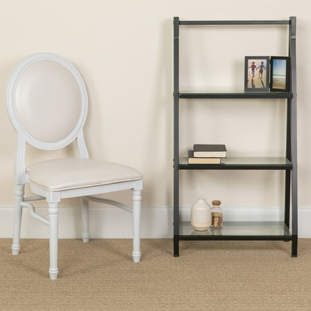 Flash Furniture HERCULES Series 900 lb. Capacity King Louis Chair with White Vinyl Back and Seat and White Frame