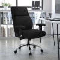 Flash Furniture HERCULES Series Big & Tall 400 lb. Rated Black Fabric Ergonomic Task Office Chair with Line Stitching and Adjustable Arms