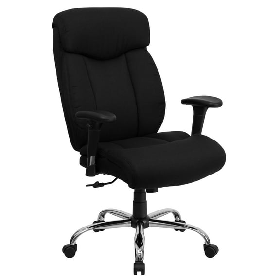 Flash Furniture HERCULES Series Big & Tall 400 lb. Rated Black Fabric Executive Ergonomic Office Chair with Full Headrest and Arms