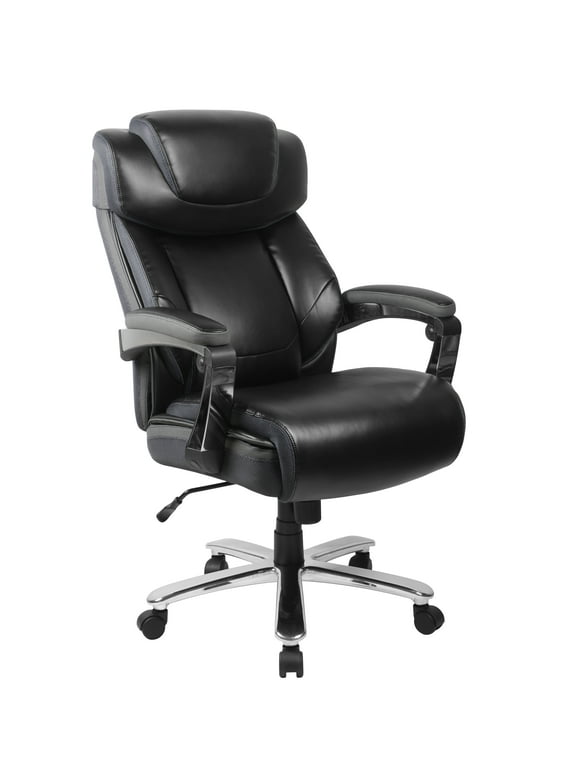 Flash Furniture HERCULES Series Big & Tall 500 lb. Rated Black LeatherSoft Executive Swivel Ergonomic Office Chair with Adjustable Headrest