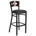 thumbnail image 1 of Flash Furniture HERCULES Series Black 3 Circle Back Metal Restaurant Barstool - Walnut Wood Back, Black Vinyl Seat, 1 of 7