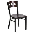 thumbnail image 1 of Flash Furniture HERCULES Series Black 3 Circle Back Metal Restaurant Chair - Walnut Wood Back & Seat, 1 of 7