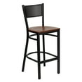 thumbnail image 1 of Flash Furniture HERCULES Series Black Grid Back Metal Restaurant Barstool - Cherry Wood Seat, 1 of 7
