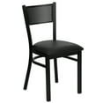 thumbnail image 1 of Flash Furniture HERCULES Series Black Grid Back Metal Restaurant Chair - Black Vinyl Seat, 1 of 7