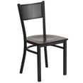 thumbnail image 1 of Flash Furniture HERCULES Series Black Grid Back Metal Restaurant Chair - Walnut Wood Seat, 1 of 6