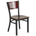 thumbnail image 1 of Flash Furniture HERCULES Series Black Slat Back Metal Restaurant Chair - Mahogany Wood Back & Seat, 1 of 7