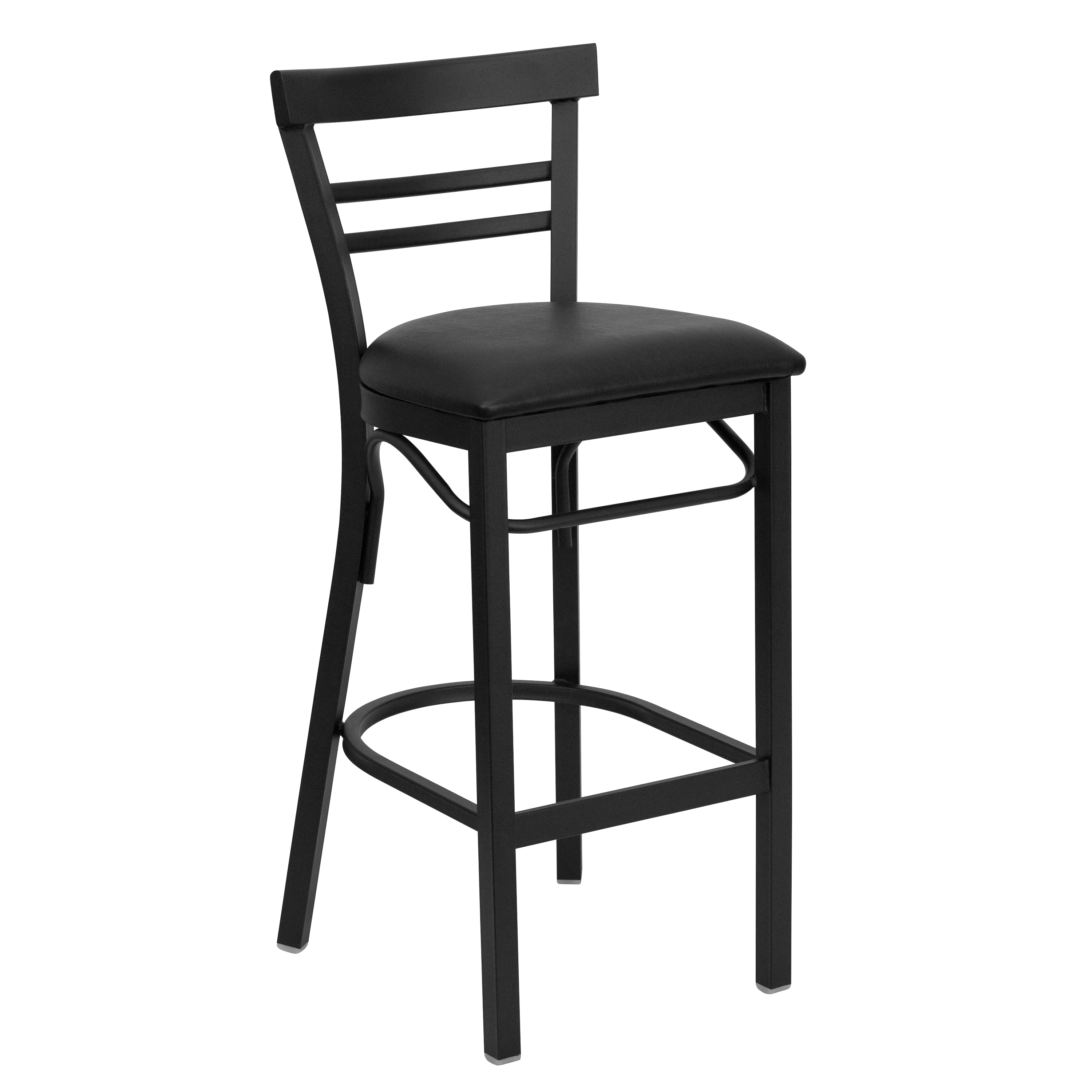 Two-Slat Ladder Back Metal Restaurant Barstool main image 0