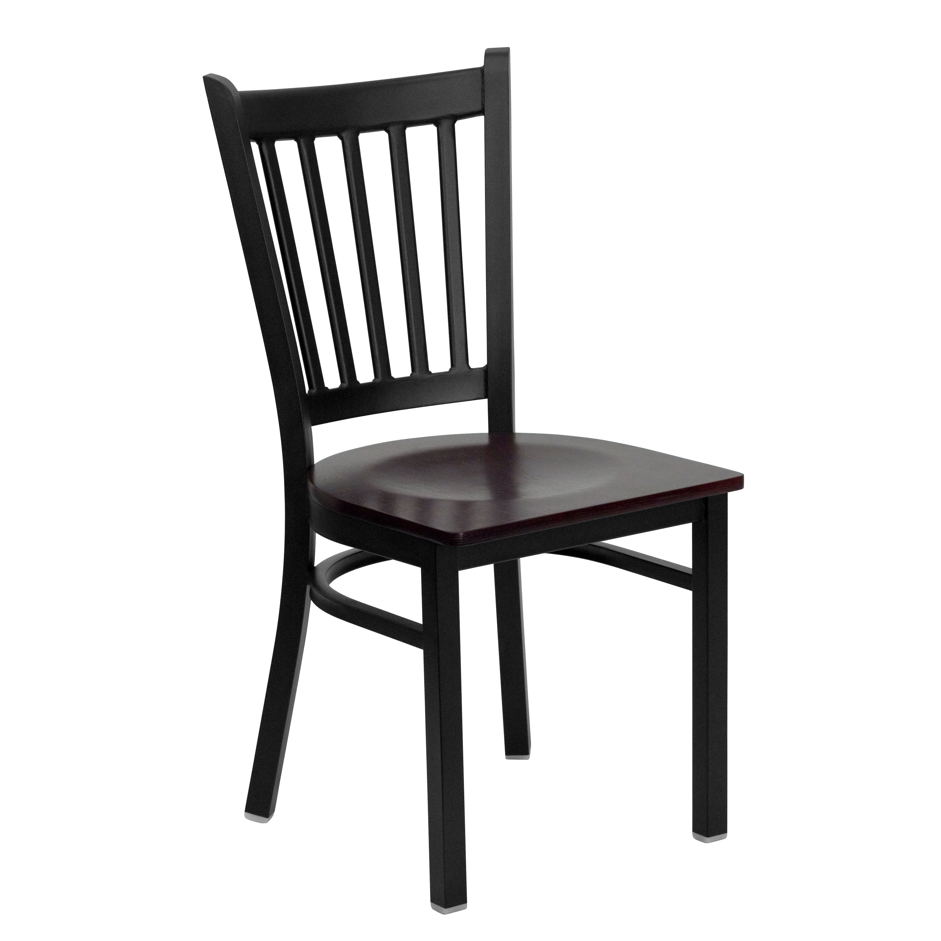 Flash Furniture HERCULES Series Black Vertical Back Metal Restaurant Chair - Black Vinyl Seat