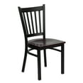 thumbnail image 1 of Flash Furniture HERCULES Series Black Vertical Back Metal Restaurant Chair - Mahogany Wood Seat, 1 of 7