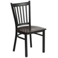 thumbnail image 1 of Flash Furniture HERCULES Series Black Vertical Back Metal Restaurant Chair - Walnut Wood Seat, 1 of 11