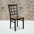 thumbnail image 1 of Flash Furniture HERCULES Series Black Window Back Metal Restaurant Chair - Cherry Wood Seat, 1 of 7