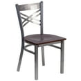 thumbnail image 1 of Flash Furniture HERCULES Series Clear Coated ''X'' Back Metal Restaurant Chair - Black Vinyl Seat, 1 of 1