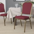 thumbnail image 1 of Flash Furniture HERCULES Series Crown Back Stacking Banquet Chair in Burgundy Fabric - Gold Frame, 1 of 13