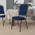 thumbnail image 1 of Flash Furniture HERCULES Series Crown Back Stacking Banquet Chair in Navy Blue Patterned Fabric - Gold Vein Frame, 1 of 14