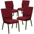 thumbnail image 1 of 4 Pk. 18.5''W Burgundy Fabric Stacking Church Chair - Gold Vein Frame, 1 of 9